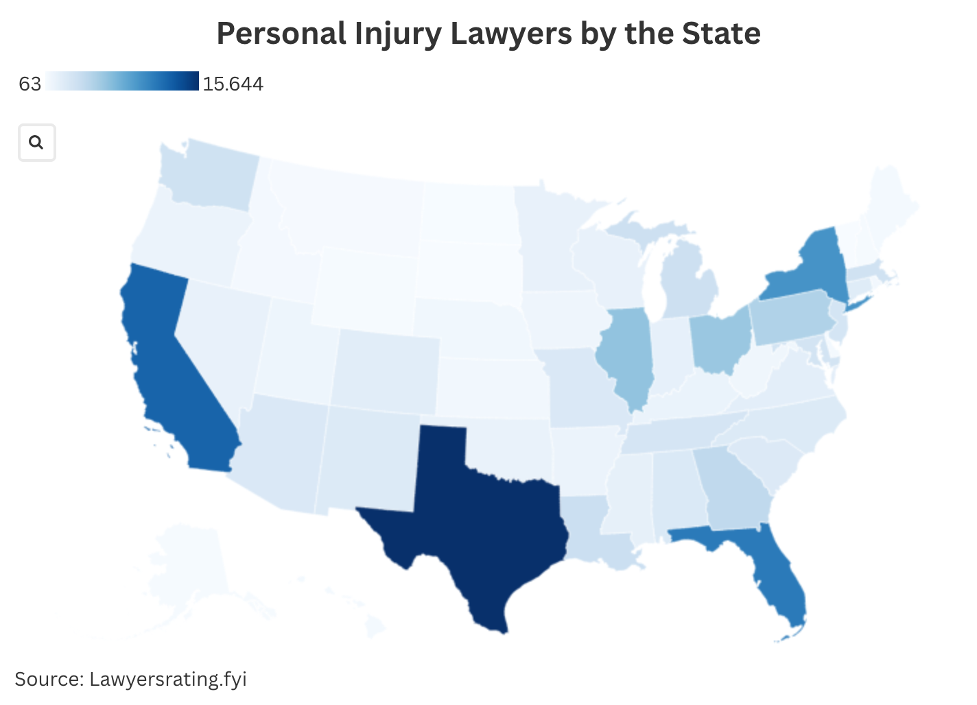 Personal Injury Lawyers by the State