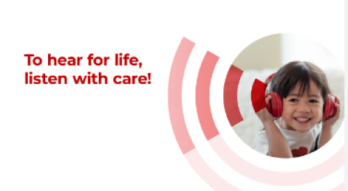 who's innitiative "to hear for life, listen with care" to reduce hearing loss problem