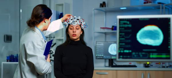 a doctor treating a person's brain injury